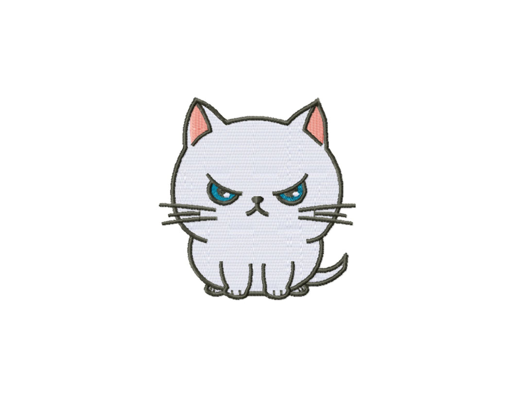 Angry cat fill embroidery design-Kraftygraphy