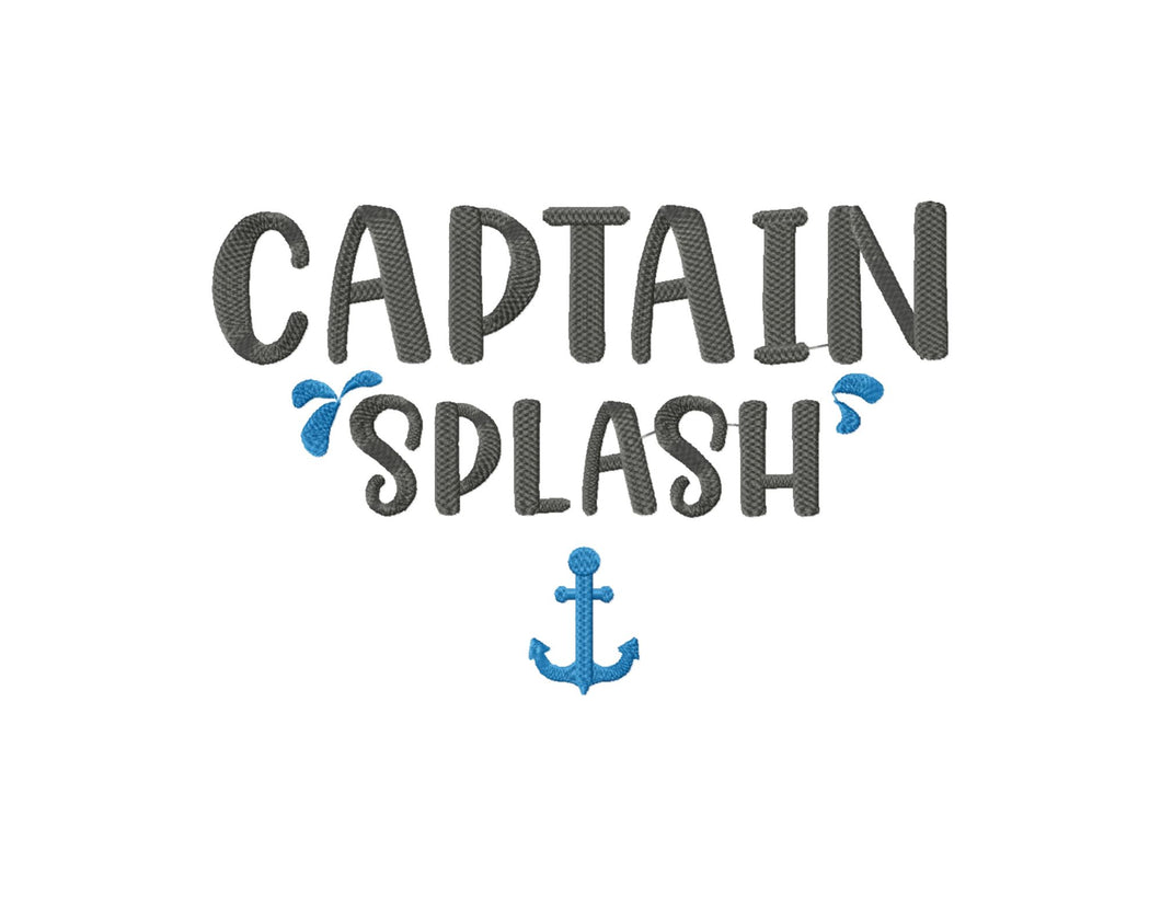 Captain splash - funny dog bandana embroidery design for summer beach-Kraftygraphy