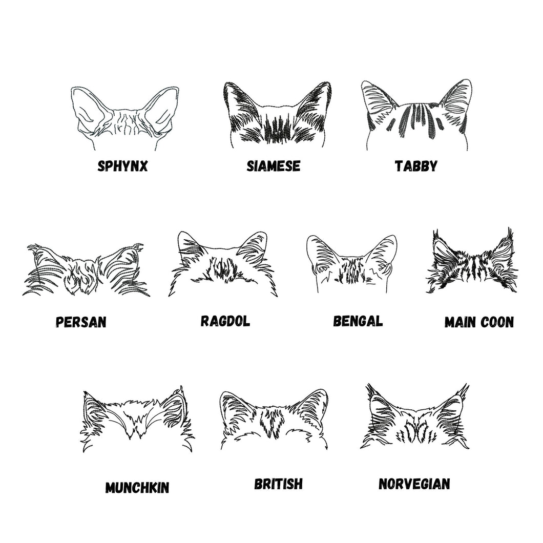 10 Cat ears outline machine embroidery designs bundle-Kraftygraphy