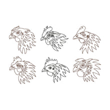 Load image into Gallery viewer, Chicken machine embroidery designs bundle in sketch style-Kraftygraphy
