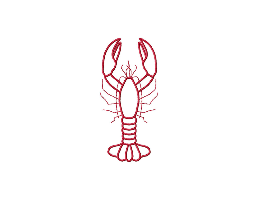 Crawfish applique embroidery design-Kraftygraphy