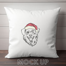Load image into Gallery viewer, Christmas dogs with Santa hat machine embroidery designs bundle in sketch outline style, low stitch count, multiple sizes great for sweatshirts-Kraftygraphy
