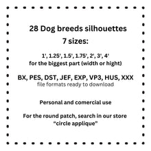 Load image into Gallery viewer, Dogs silhouettes machine embroidery design bundle, dog fill embroidery patterns small sizes-Kraftygraphy
