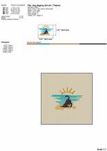 Load image into Gallery viewer, Dog digging in the sand on the beach funny illustration machine embroidery design-Kraftygraphy
