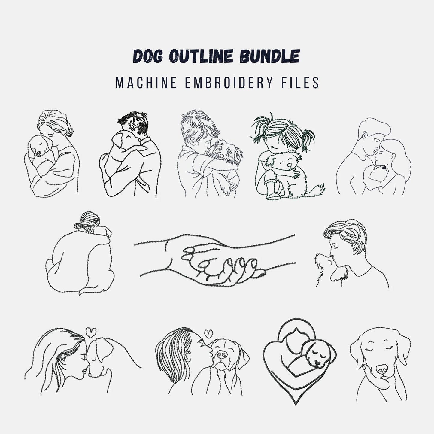 Dog Machine Embroidery Design Mega Bundle-Kraftygraphy