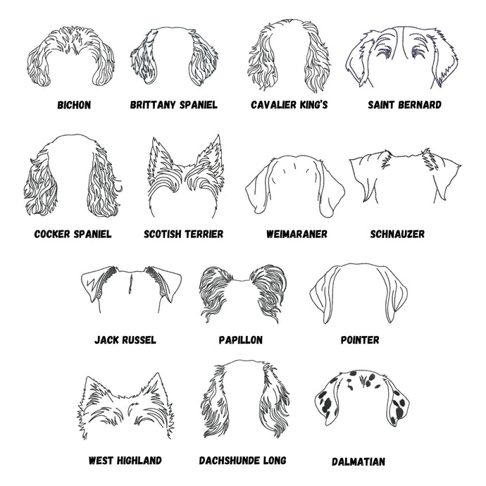 14 dog ears machine embroidery design bundle, simple dog ears embroidery patterns,-Kraftygraphy