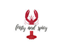 Load image into Gallery viewer, Feisty and spicey embroidery design with crawfish, cajun embroidery patterns-Kraftygraphy
