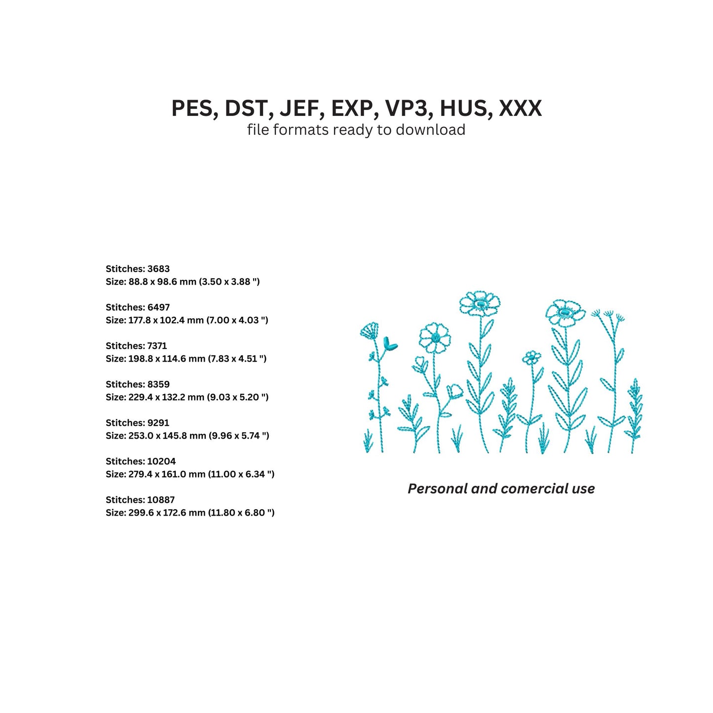 Daisy Floral Embroidery Designs – Botanical Outline Patterns for Machine Embroidery-Kraftygraphy
