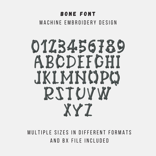Cute Dog Bone Embroidery Font – Alphabet & Numbers for Personalizing Bandanas, Collars, Patches & More-Kraftygraphy