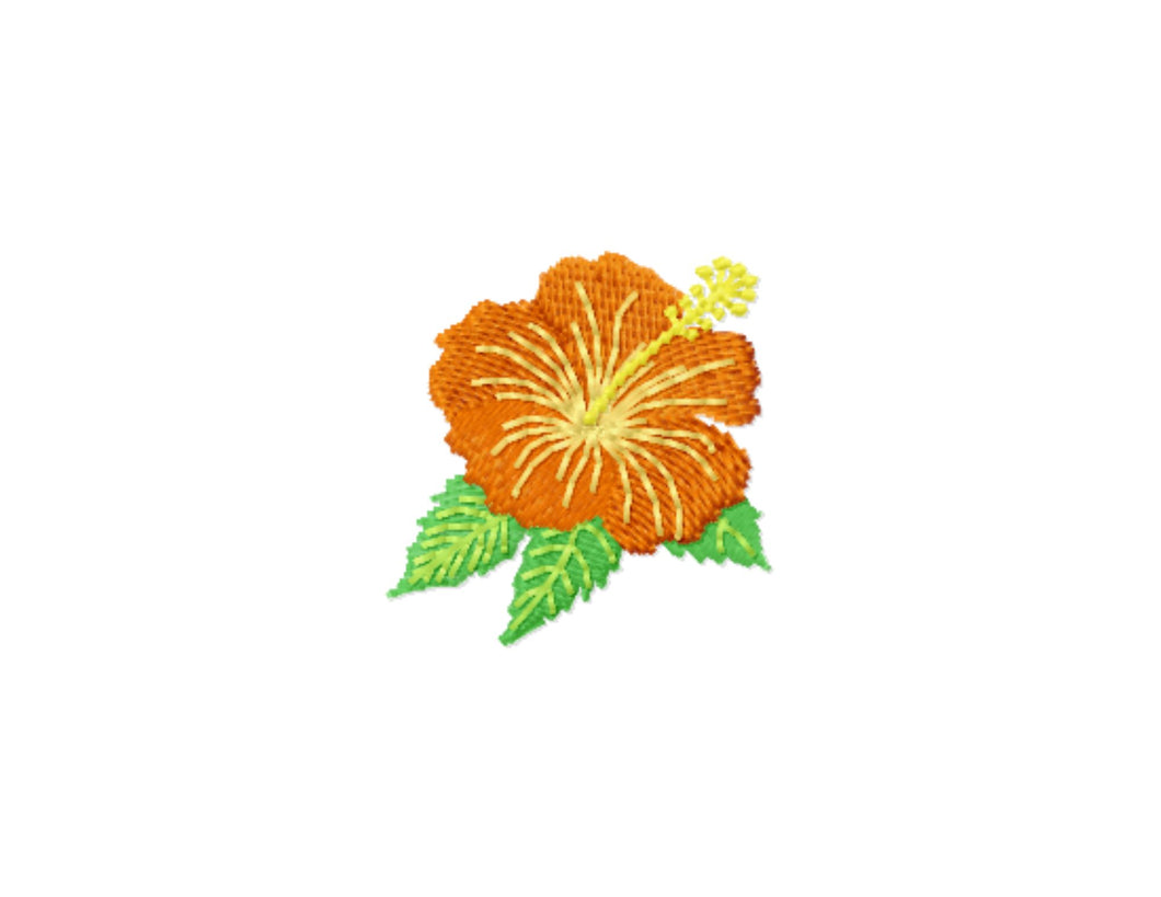 Mini hibiscus machine embroidery design-Kraftygraphy