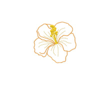 Load image into Gallery viewer, Hibiscus flower outline machine embroidery design-Kraftygraphy
