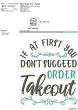 Load image into Gallery viewer, Kitchen embroidery designs - If at first you don&#39;t succeed-Kraftygraphy
