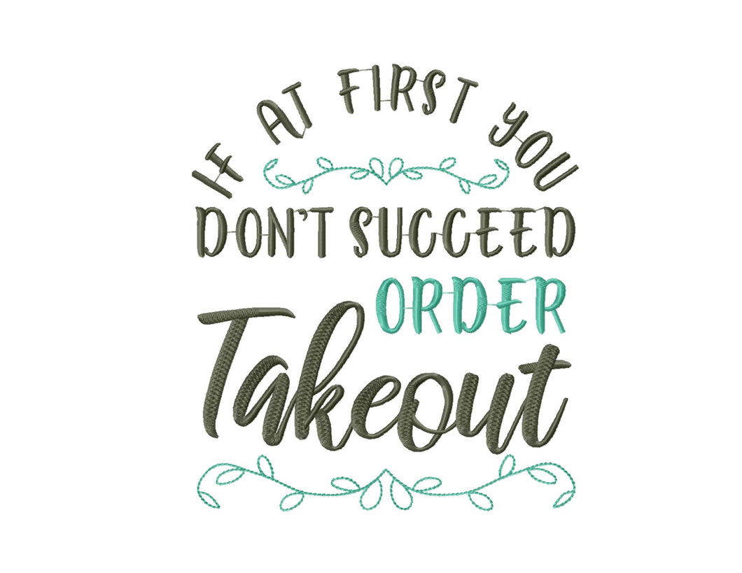 Kitchen embroidery designs - If at first you don't succeed-Kraftygraphy