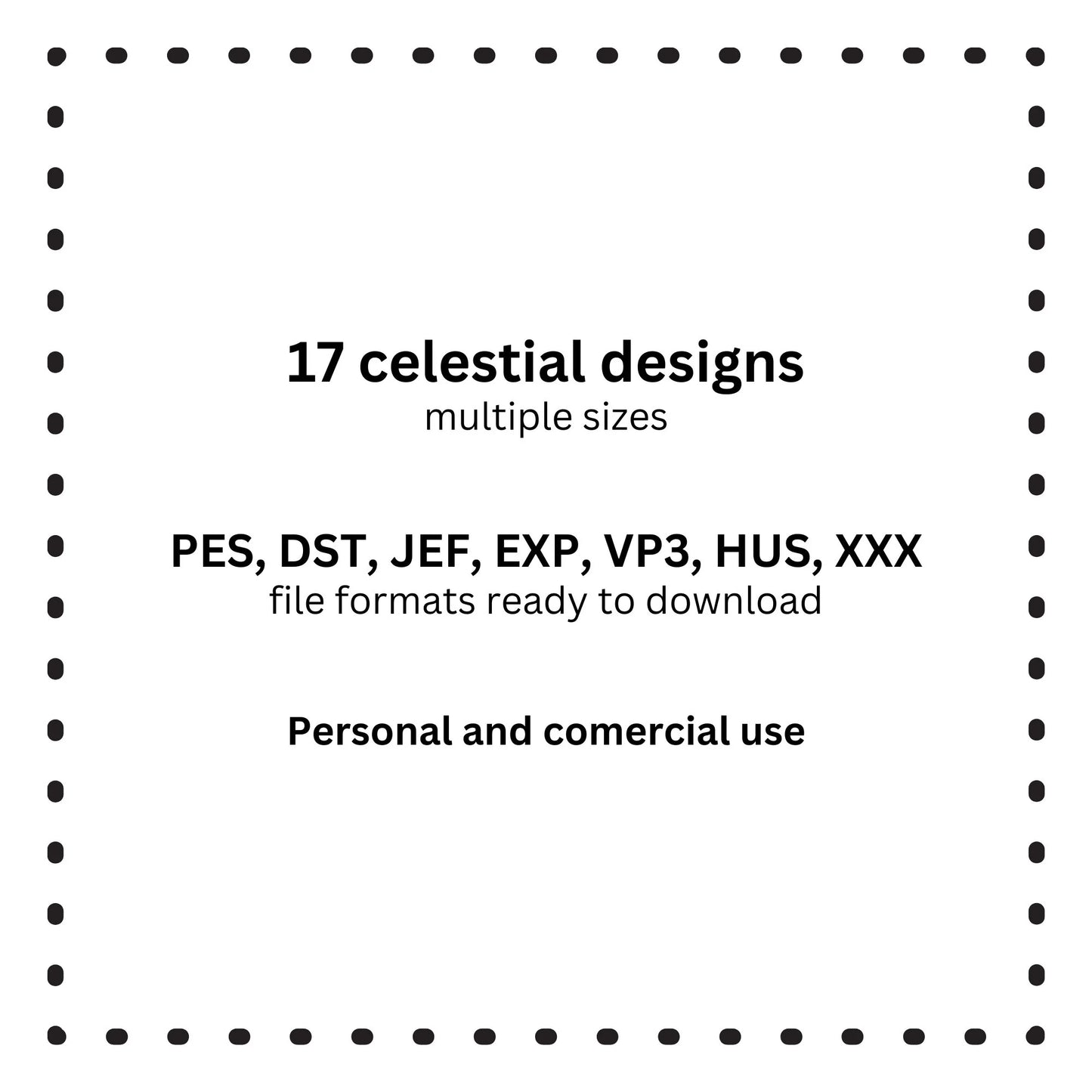 Celestial Embroidery Designs Bundle – Moon, Stars & Sun Machine Embroidery Files, Triple Stitch Low-Density-Kraftygraphy