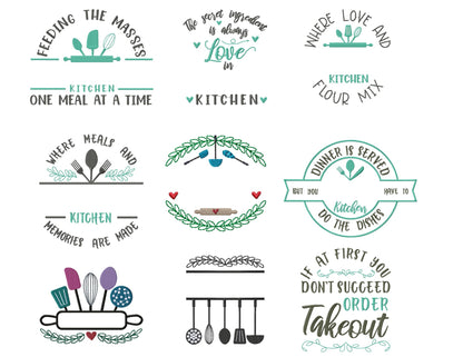 Kitchen Embroidery Designs Bundle – Machine Embroidery Files for Aprons & Towels – Multiple Sizes & Formats-Kraftygraphy