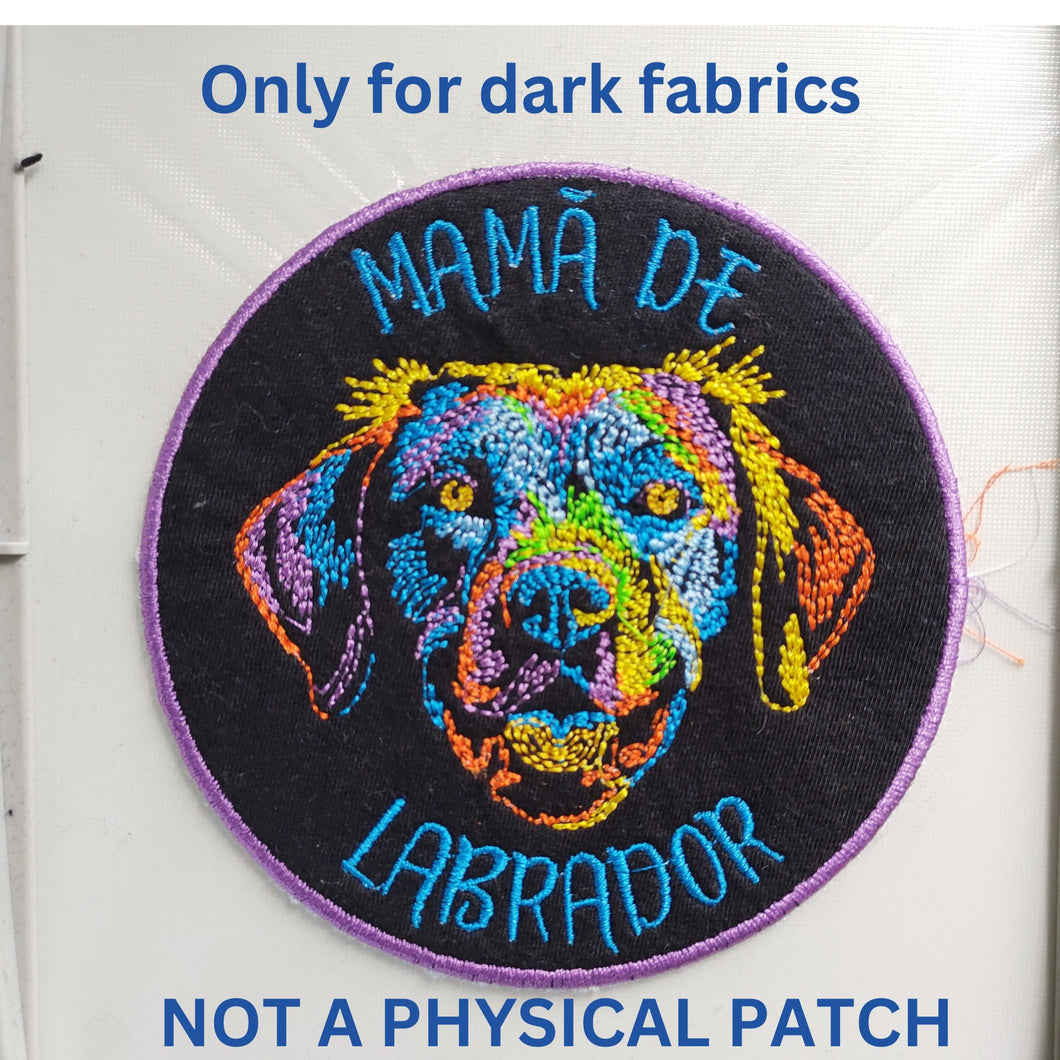 Colorful labrador machine embroidery design files - NOT a patch-Kraftygraphy
