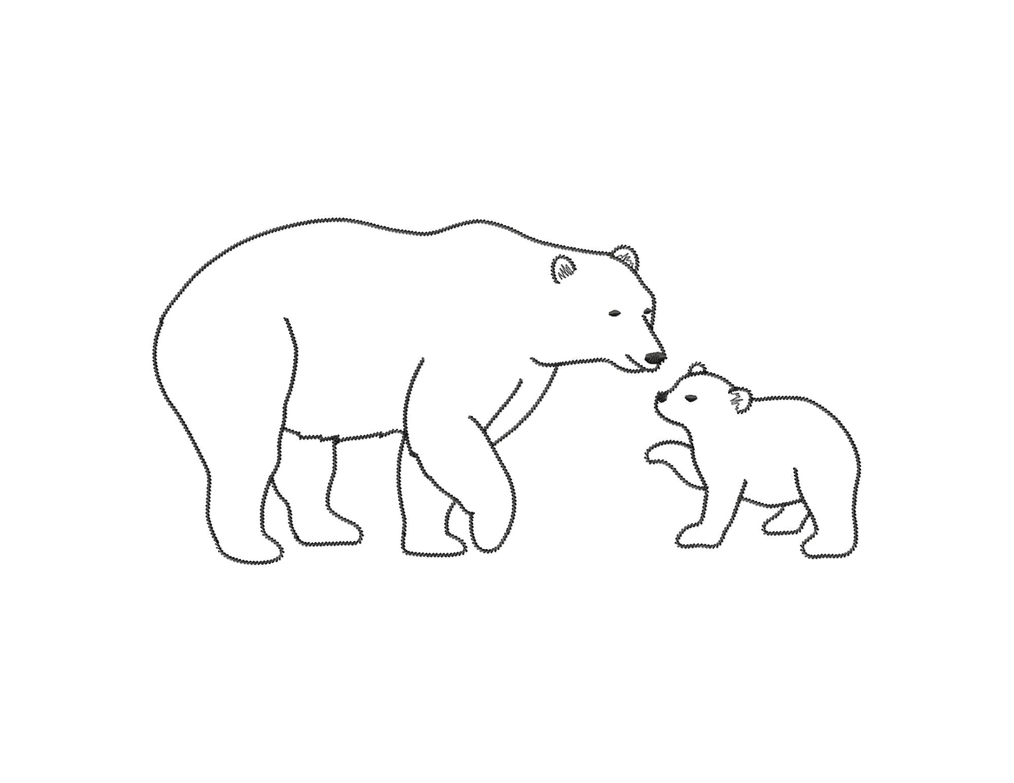 bear cub outline drawing