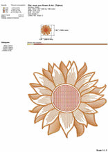 Load image into Gallery viewer, Sunflower applique embroidery design for machine-Kraftygraphy

