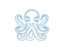Load image into Gallery viewer, Octopus outline machine embroidery design-Kraftygraphy
