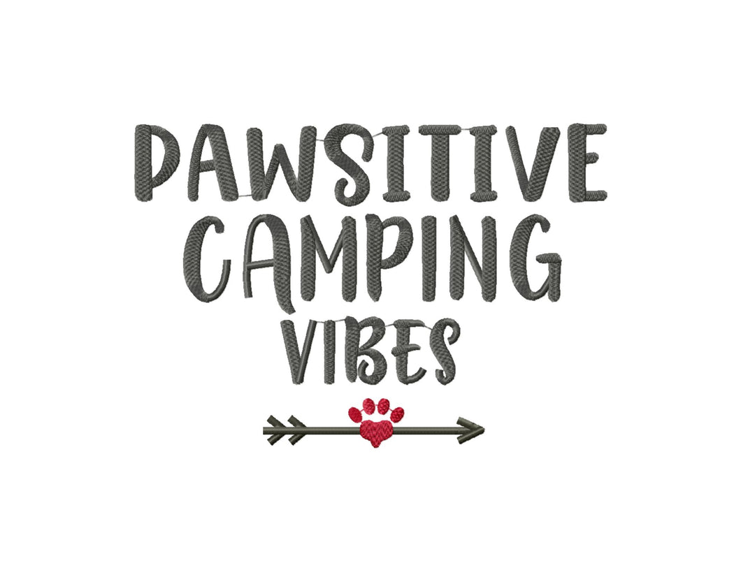 Cute dog bandana for summer camping machine embroidery design - Pawsitive camping vibes-Kraftygraphy