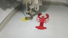 Load and play video in Gallery viewer, Weekend forecast crawfish and beer embroidery design for machine, cajun embroidery files
