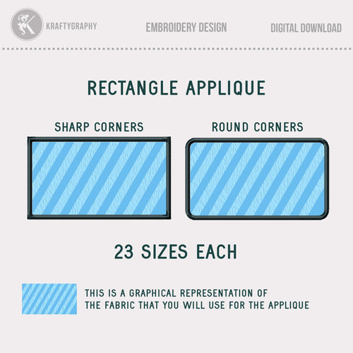 Rectangle Applique Machine Embroidery Design-Kraftygraphy