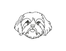 Load image into Gallery viewer, Shih Tzu dog face machine embroidery design-Kraftygraphy
