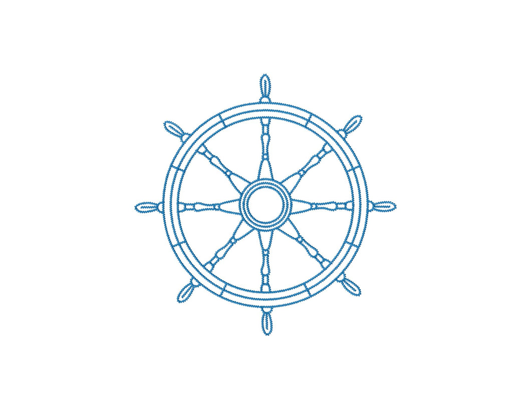 Ship wheel embroidery design outline-Kraftygraphy
