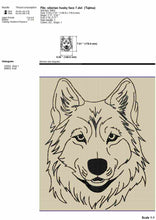 Load image into Gallery viewer, Siberian husky dog face machine embroidery design-Kraftygraphy
