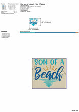Load image into Gallery viewer, Son of a beach embroidery design with beach theme-Kraftygraphy
