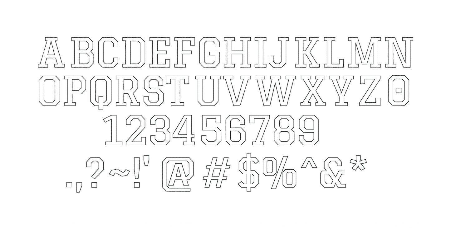 Sport applique font for Machine Embroidery | Native BX File only | Bean and Satin applique-Kraftygraphy