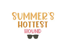 Load image into Gallery viewer, Funny summer dog bandana machine embroidery design - Summer&#39;s hottest hound-Kraftygraphy
