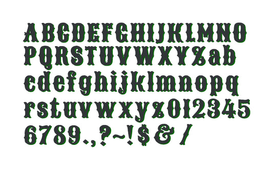 Western Native Bx Font, Fill and Shadow, Punctuation and Numbers-Kraftygraphy