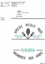 Load image into Gallery viewer, Kitchen apron embroidery design - Where meals and memories are made-Kraftygraphy
