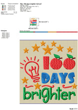 Load image into Gallery viewer, 100 Days of School Brighter Machine Embroidery Designs,-Kraftygraphy

