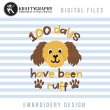 Load image into Gallery viewer, 100 Days of School Embroidery Sayings, Dog Face Embroidery Patterns,-Kraftygraphy
