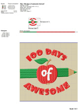 Load image into Gallery viewer, 100 Days of School Machine Embroidery Designs-Kraftygraphy
