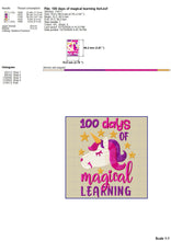 Load image into Gallery viewer, 100 Days of School Unicorn Machine Embroidery Designs, Cute Unicorn Face Pes Files,-Kraftygraphy
