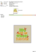 Load image into Gallery viewer, 100 Days of School Survivor Embroidery Patterns,-Kraftygraphy
