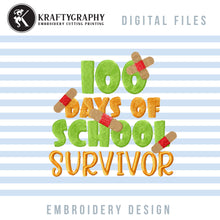 Load image into Gallery viewer, 100 Days of School Survivor Embroidery Patterns,-Kraftygraphy
