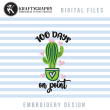 Load image into Gallery viewer, 100 Days on Point Embroidery Designs, Cute Cactus in Pot Embroidery Patterns,-Kraftygraphy
