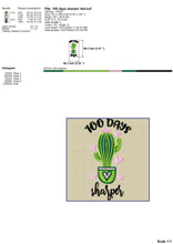 Load image into Gallery viewer, Cactus Embroidery Designs, Succulent in Pot Embroidery Patterns, 100 Days of School Embroidery Sayings, 100 Days Sharper Pes Files, Cute Cactus 5 X 7 Applique Files, Teacher Embroidery for Shirts, Kindergarten Hus Files, 1st Grade Jef Files-Kraftygraphy
