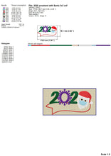 Load image into Gallery viewer, Christmas 2020 Embroidery Designs, Santa Face Embroidery Patterns, Santa With Mask Embroidery Files, Christmas Virus Pes Files, Machine Embroidery, Christmas embroidery-Kraftygraphy

