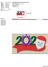 Load image into Gallery viewer, Christmas 2020 Embroidery Designs, Santa Face Embroidery Patterns, Santa With Mask Embroidery Files, Christmas Virus Pes Files, Machine Embroidery, Christmas embroidery-Kraftygraphy
