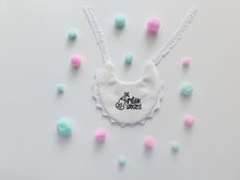 Load image into Gallery viewer, In the Hoop Baby Bib Machine Embroidery Designs, Ith Baby Bib With Lace and POM POM Decoration-Kraftygraphy
