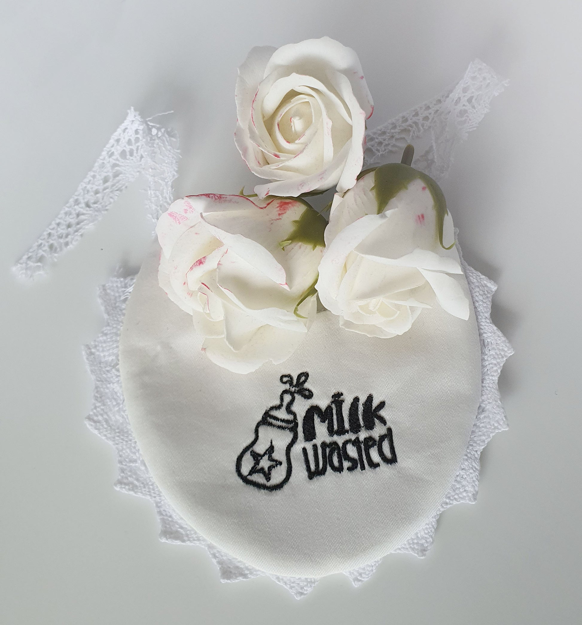 In the Hoop Baby Bib Machine Embroidery Designs, Ith Baby Bib With Lace and POM POM Decoration-Kraftygraphy