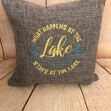 Load image into Gallery viewer, What Happens at the Lake Stays at the Lake Machine Embroidery Designs, Camping Embroidery File, Embroidered Fishing Shirts, Summer Hat Embroidery Designs, Beach Towel Embroidery, Lake Pes, Lake Koozies Embroidery,-Kraftygraphy
