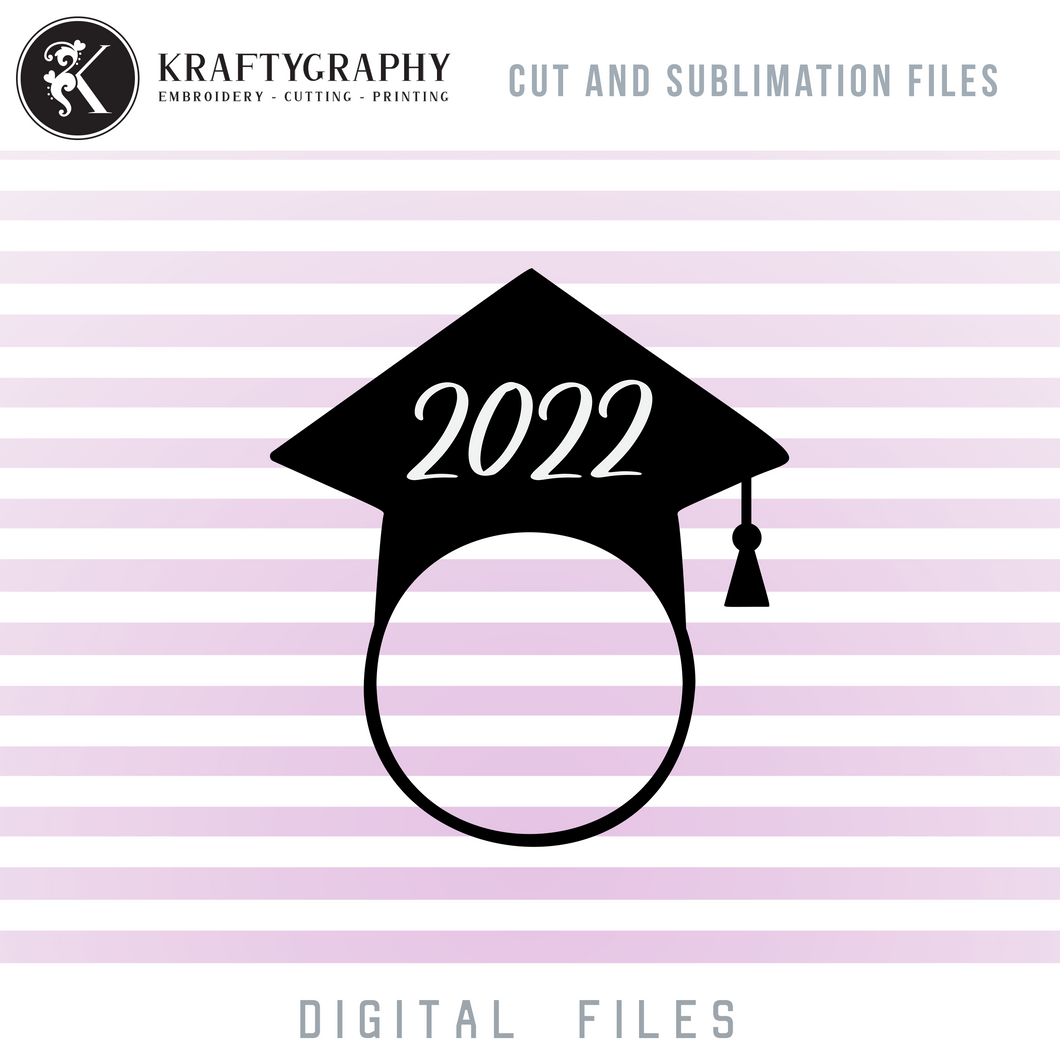 Graduation Cap Monogram 2022 SVG Cut Files-Kraftygraphy