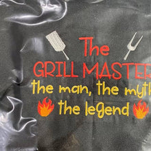 Load image into Gallery viewer, Bbq machine embroidery patterns - grill master embroidery sayings for aprons-Kraftygraphy
