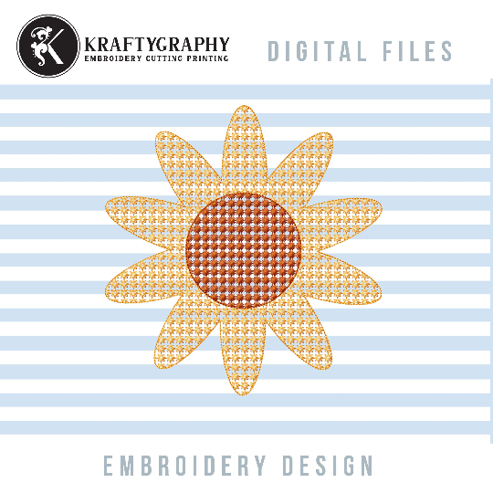 70’s Floral Embroidery Designs, Retro Machine Embroidery Designs, Vintage Flower Embroidery Patterns, Low Density Embroidery-Kraftygraphy